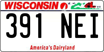 WI license plate 391NEI