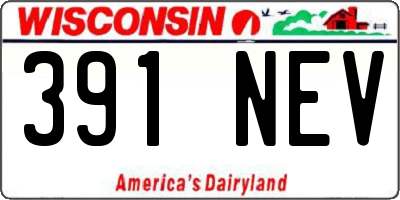 WI license plate 391NEV
