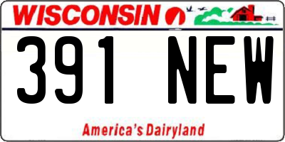 WI license plate 391NEW