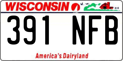 WI license plate 391NFB