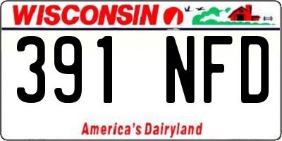 WI license plate 391NFD