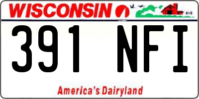 WI license plate 391NFI
