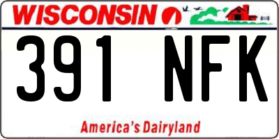 WI license plate 391NFK