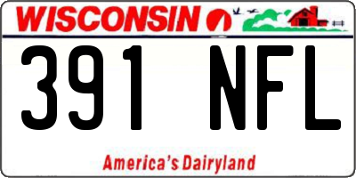 WI license plate 391NFL