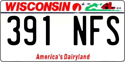 WI license plate 391NFS