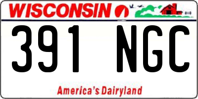 WI license plate 391NGC
