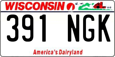 WI license plate 391NGK