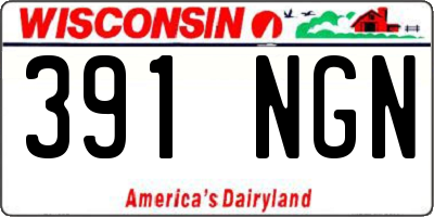 WI license plate 391NGN