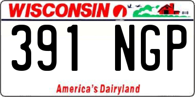 WI license plate 391NGP