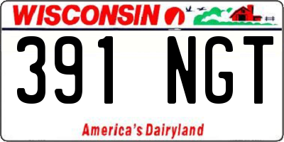 WI license plate 391NGT