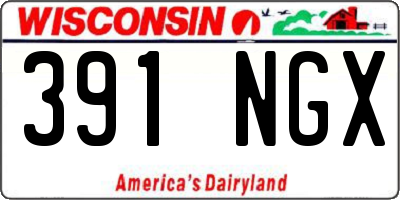 WI license plate 391NGX