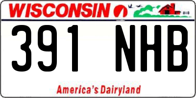 WI license plate 391NHB