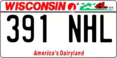 WI license plate 391NHL