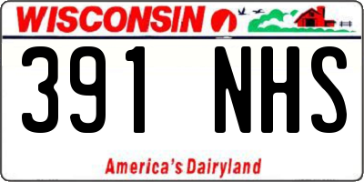 WI license plate 391NHS
