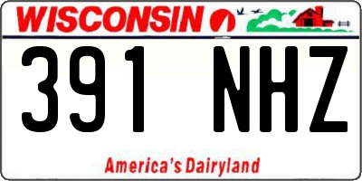 WI license plate 391NHZ