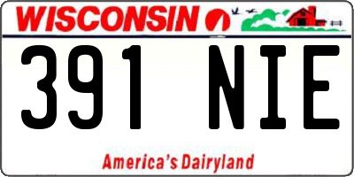 WI license plate 391NIE