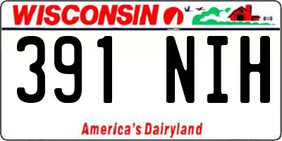 WI license plate 391NIH