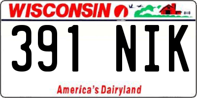 WI license plate 391NIK