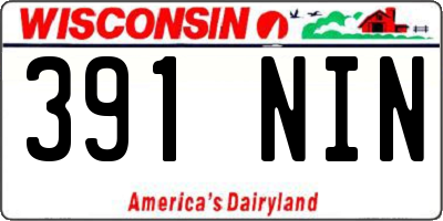 WI license plate 391NIN