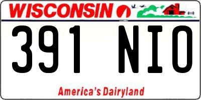 WI license plate 391NIO