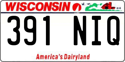 WI license plate 391NIQ