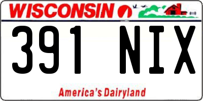 WI license plate 391NIX