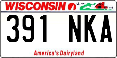 WI license plate 391NKA