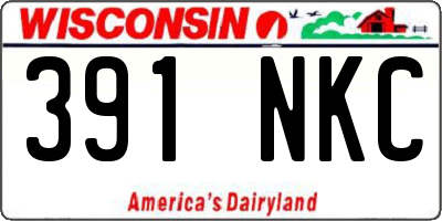 WI license plate 391NKC