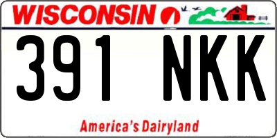 WI license plate 391NKK