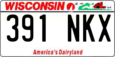 WI license plate 391NKX