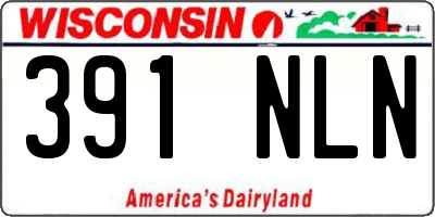 WI license plate 391NLN