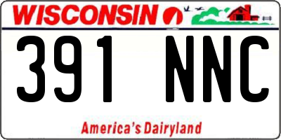 WI license plate 391NNC