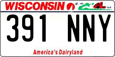 WI license plate 391NNY