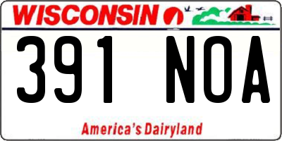 WI license plate 391NOA
