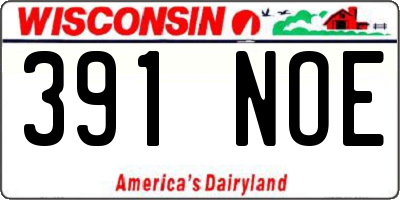 WI license plate 391NOE