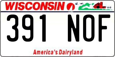WI license plate 391NOF