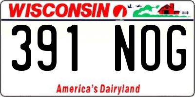 WI license plate 391NOG