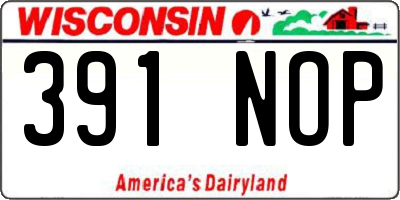 WI license plate 391NOP