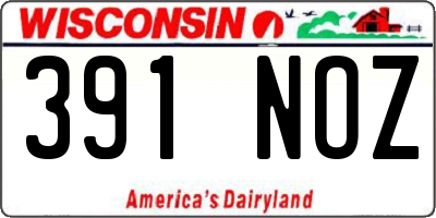 WI license plate 391NOZ