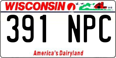 WI license plate 391NPC