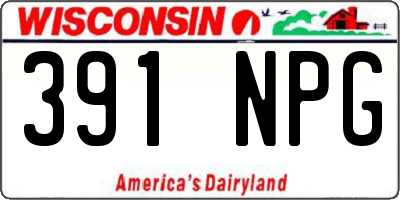 WI license plate 391NPG