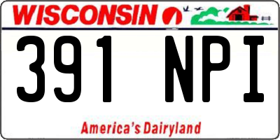 WI license plate 391NPI