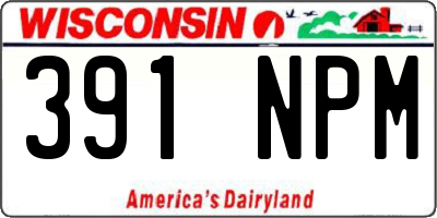 WI license plate 391NPM
