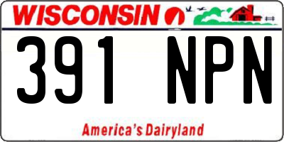 WI license plate 391NPN