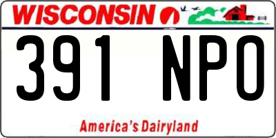 WI license plate 391NPO