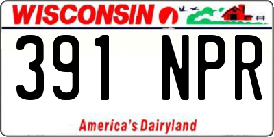 WI license plate 391NPR