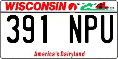 WI license plate 391NPU
