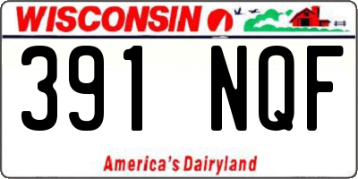 WI license plate 391NQF