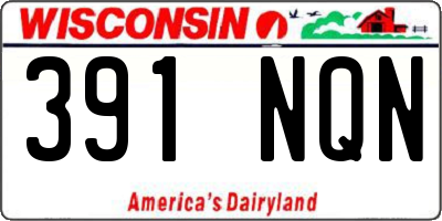 WI license plate 391NQN