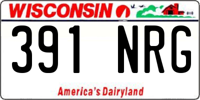 WI license plate 391NRG